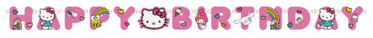 Hello Kitty and Friends "Happy Birthday" Jointed Banner 6.25 ft